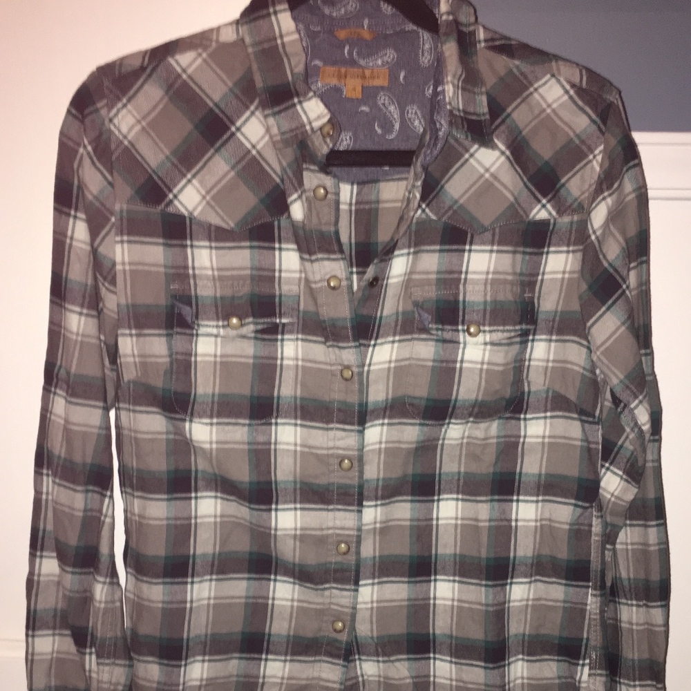 Women's teal and grey flannel